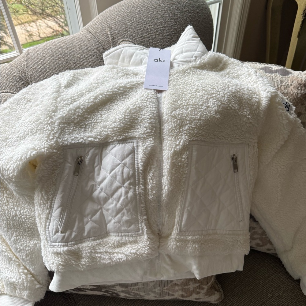 ALO Yoga White Sherpa Jacket